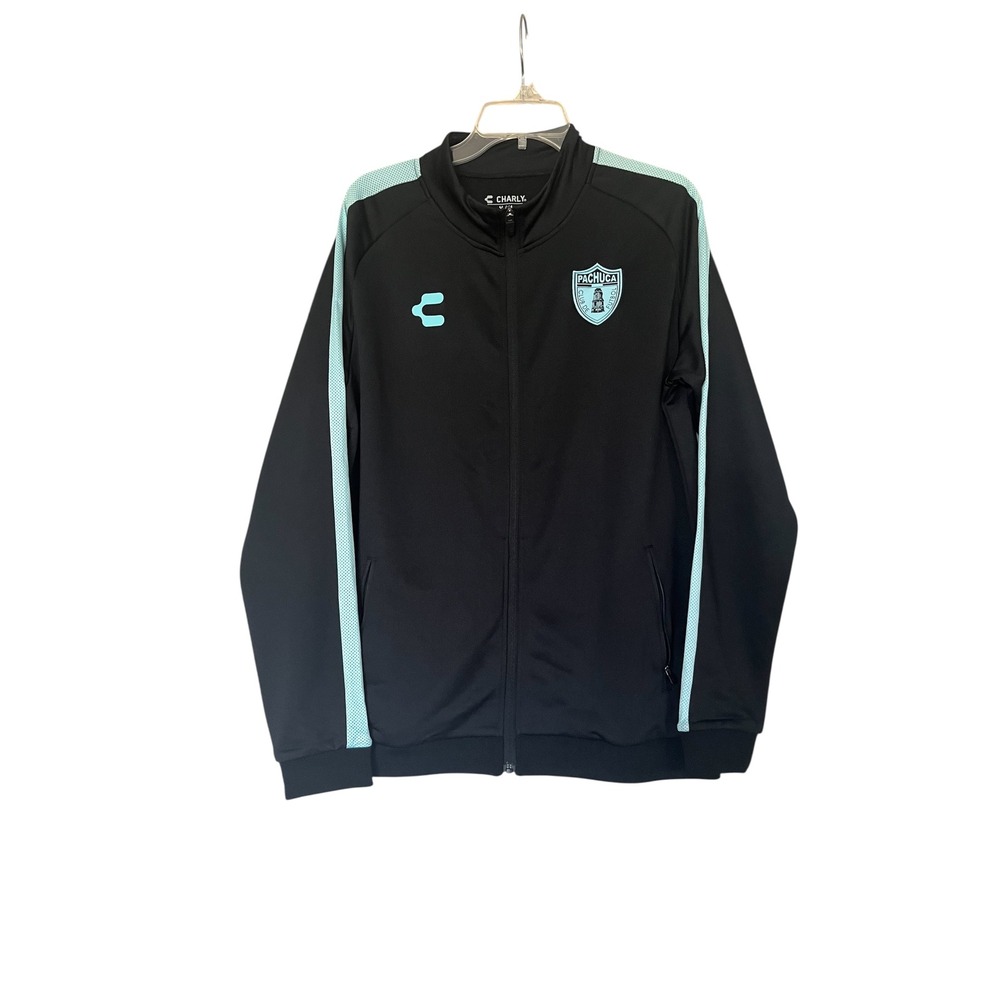 Charly Pachuca Club De Futbol Track Jacket Full Zip Lightweight Black Mens sz M